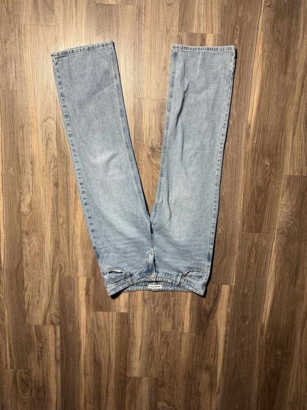 Ashley Mason Light Wash Wide Leg Jeans with Pink Bow Back Pocket Embroidery
